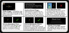 Screen shot of trivia game storyboard